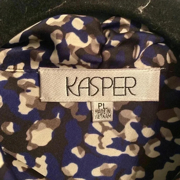 Kasper women’s sleeveless Blosue - PL - v neck - high neck - front tie - Picture 2 of 7